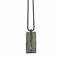 RebekkaRebekka Olivia necklace hanger met ketting in zwart gerhodineerd zilver witte zirkoon