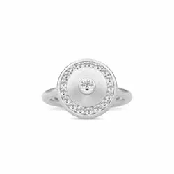 Julie Sandlau ring in satijn gerodineerd sterling zilver witte zirkoon