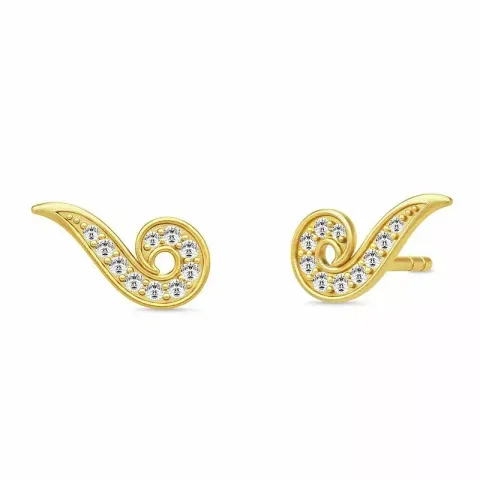Julie Sandlau Ocean zirkoon oorbellen in verguld sterlingzilver witte zirkoon