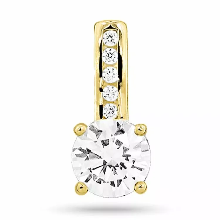 zirkoon hanger in 9 karaat goud