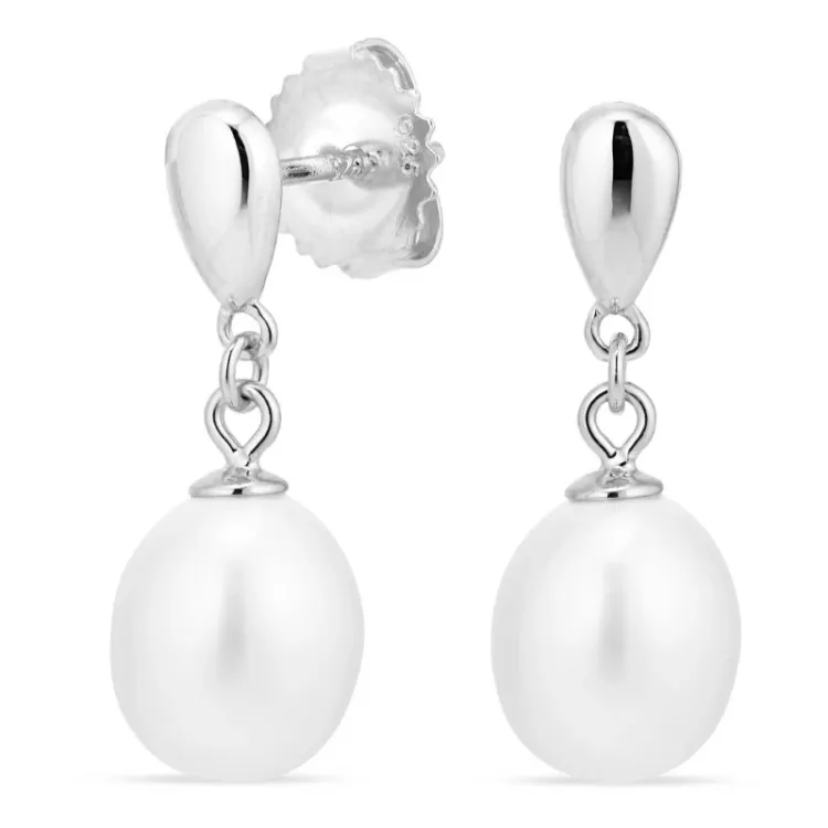 7 - 8 mm parel oorbellen in zilver