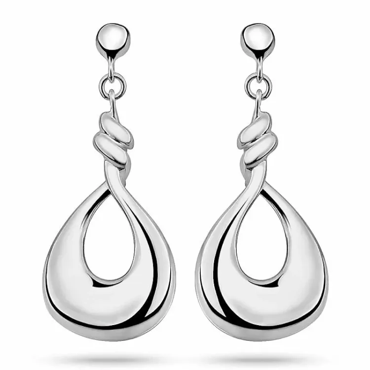 druppel oorbellen in zilver met rhodinatie