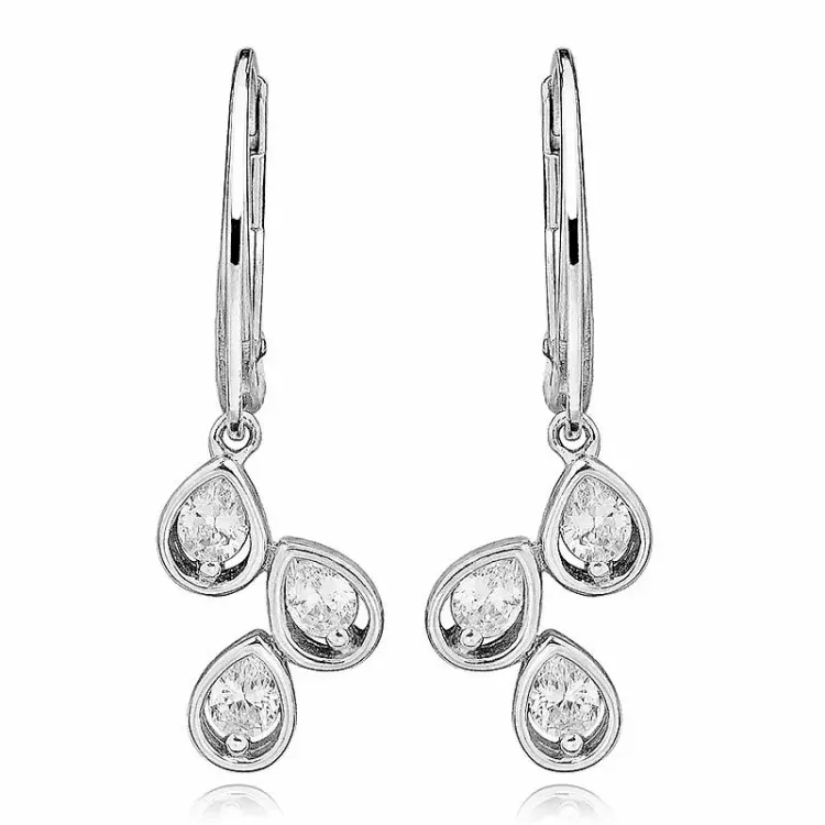 zirkoon oorbellen in zilver