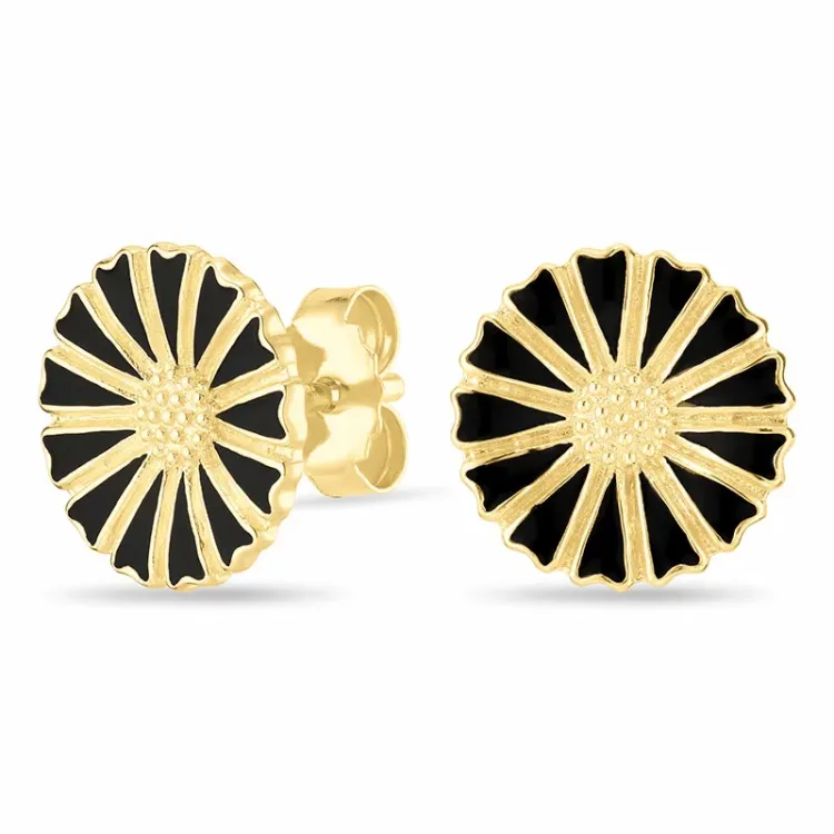12 mm margriet oorsteker in verguld sterlingzilver