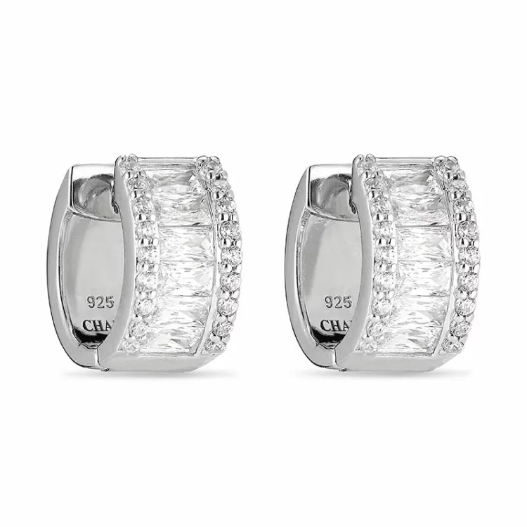 zirkoon oorbellen in zilver