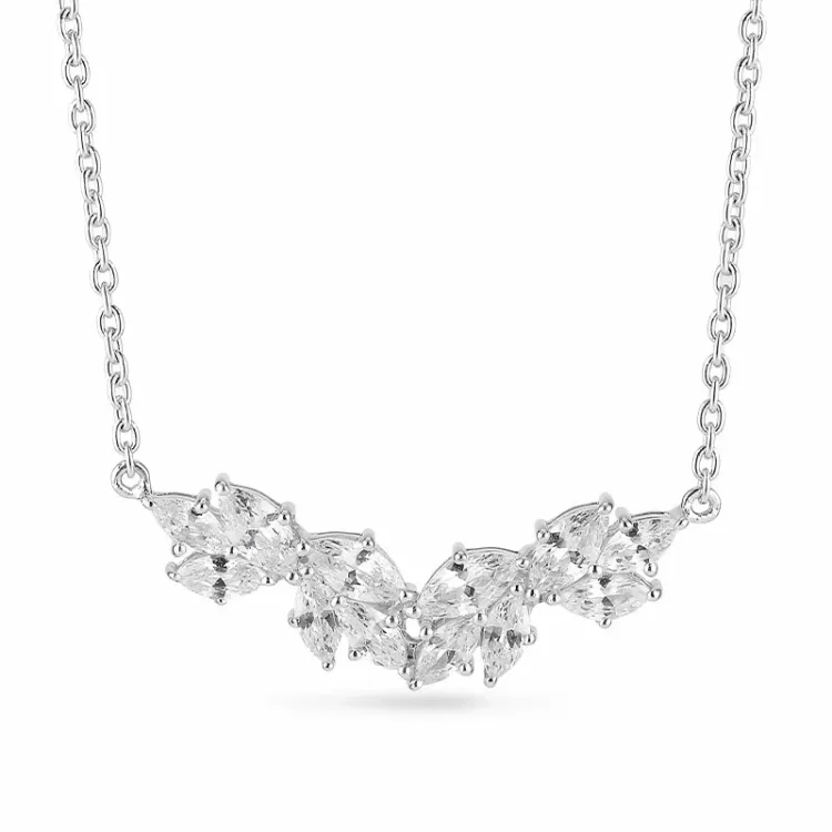 elegant zirkoon ketting met hanger in zilver