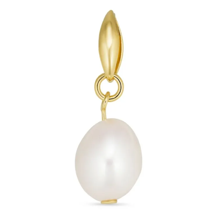 parel hanger in verguld sterlingzilver
