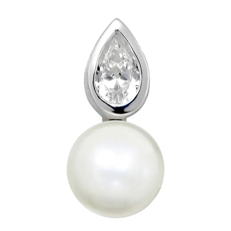 rond parel hanger in gerodineerd zilver