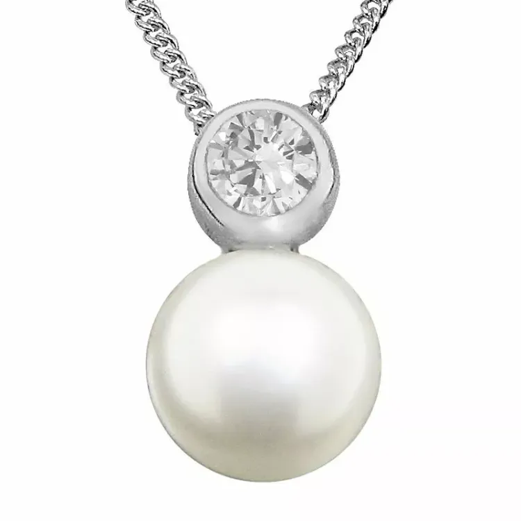 rond parel hanger in gerodineerd zilver