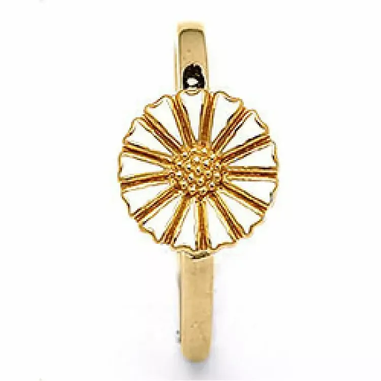 10 mm margriet ring in verguld sterlingzilver