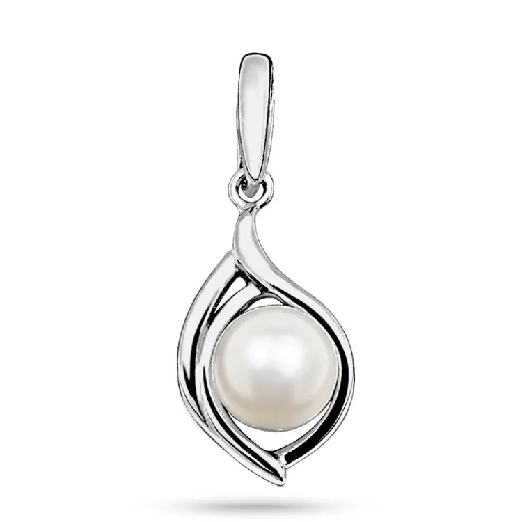 Parel hanger in gerodineerd zilver