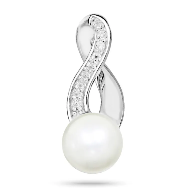 rond parel hanger in gerodineerd zilver