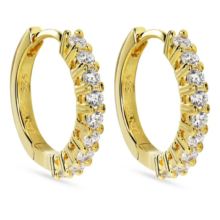17 mm zirkoon creool in verguld sterlingzilver - Lumé Illume