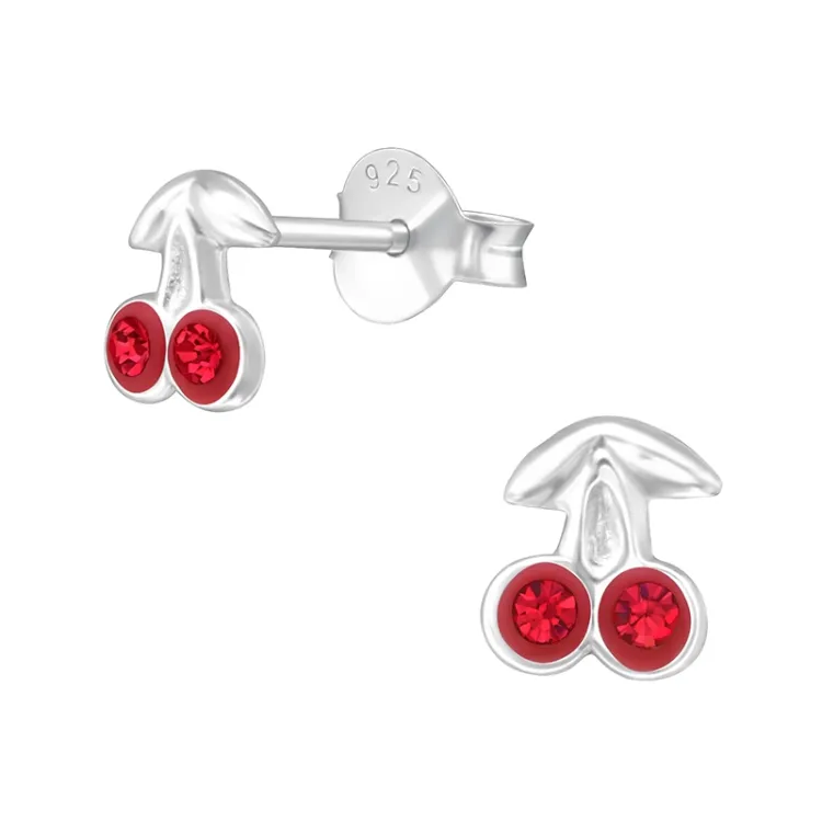 kersen oorbellen in zilver - Little Ones