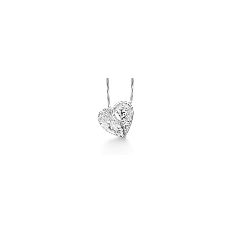 RS of Scandinavia hart hanger met ketting in zilver