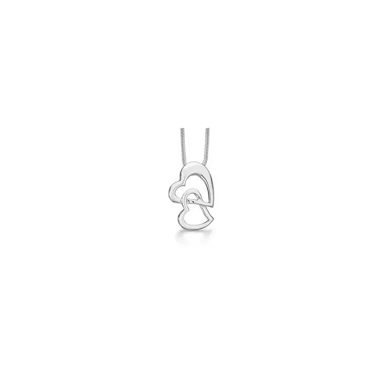 RS of Scandinavia hart hanger met ketting in zilver