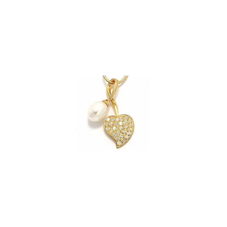 Hart parel hanger in verguld sterlingzilver