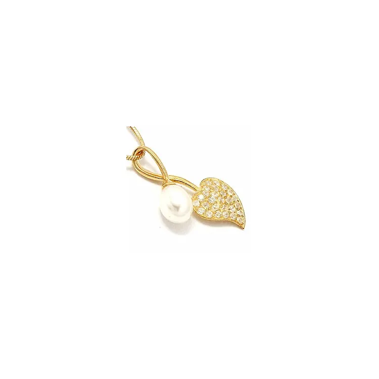 Hart parel hanger in verguld sterlingzilver