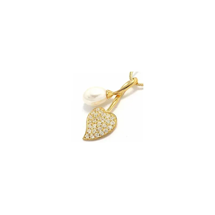 Hart parel hanger in verguld sterlingzilver