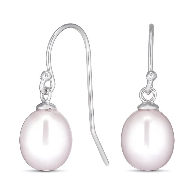 7-7,5 mm parel oorbellen in gerodineerd zilver