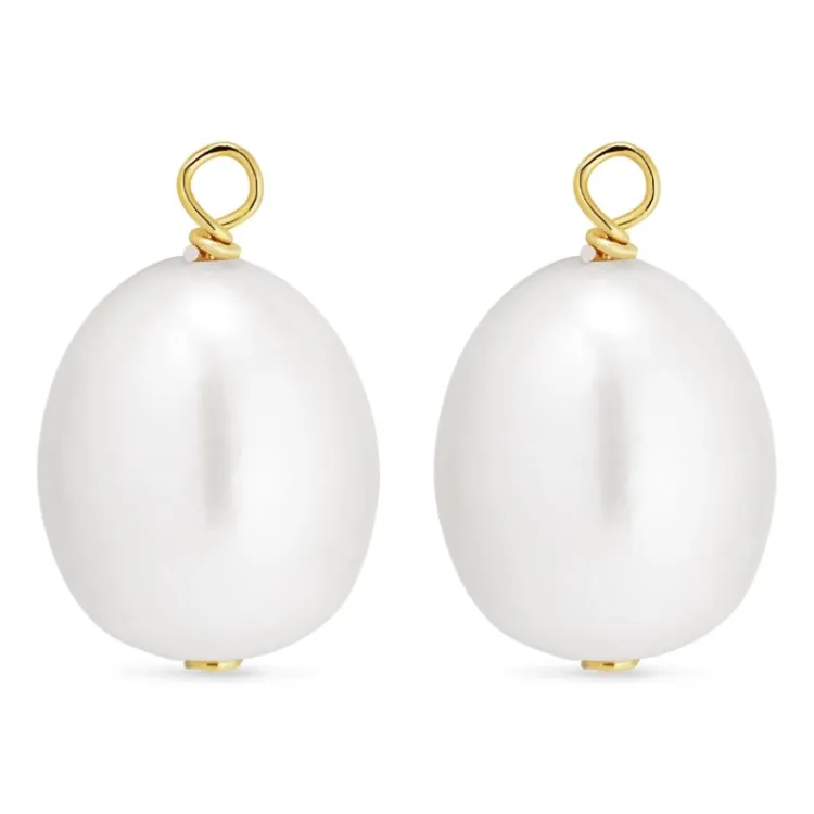9-9,5 mm parel hangers voor oorbellen in verguld sterlingzilver - Mix & Match