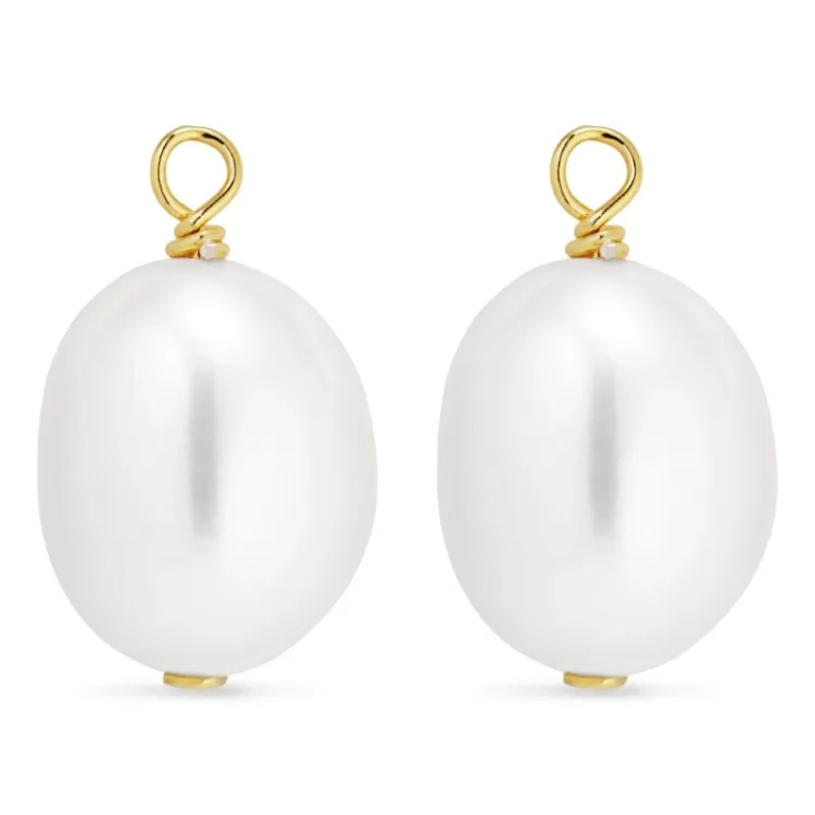 8-8,5 mm parel hangers voor oorbellen in verguld zilver - Mix & Match
