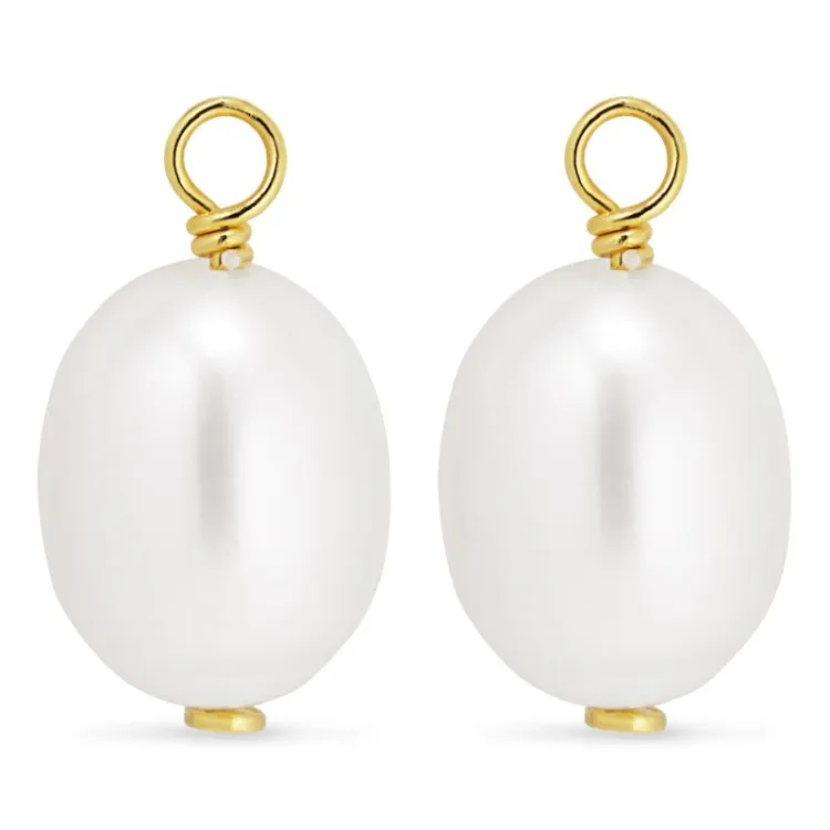 7-7,5 mm parel hangers voor oorbellen in verguld zilver - Mix & Match