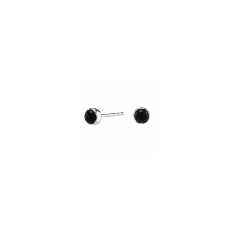 NORDAHL ANDERSEN Sweets rond zwart onyx oorbellen in zilver zwart onyx