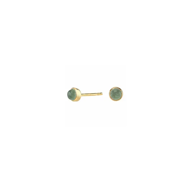 klein NORDAHL ANDERSEN Sweets groene oorbellen in verguld sterlingzilver groen aventurijn