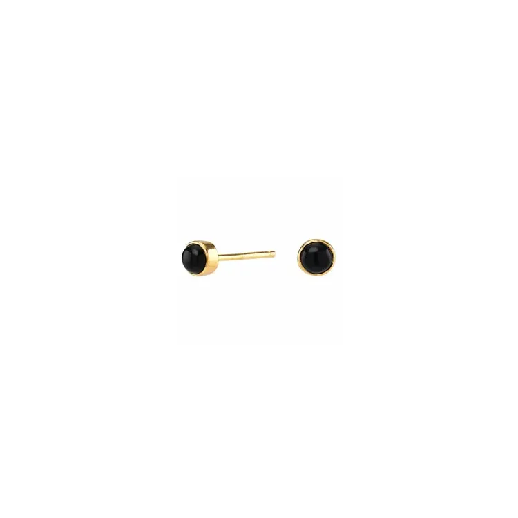 NORDAHL ANDERSEN Sweets zwart oorbellen in verguld sterlingzilver zwart onyx