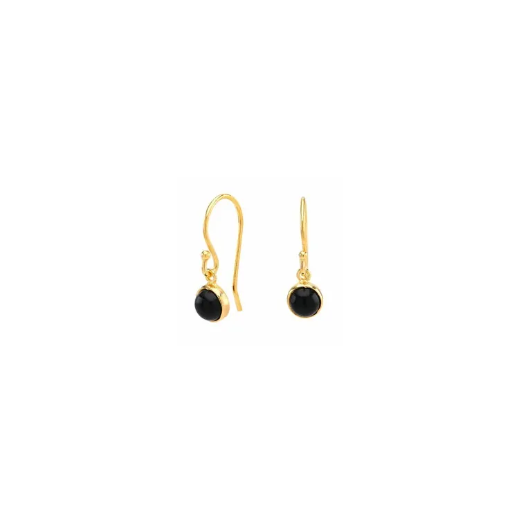 NORDAHL ANDERSEN Sweets verguld zilver oorbellen in verguld sterlingzilver zwart onyx