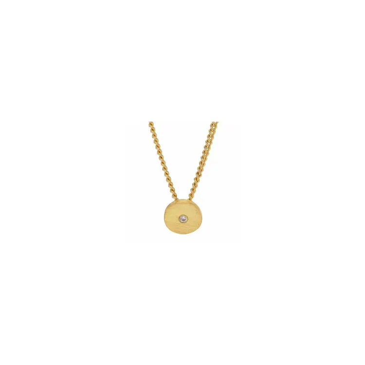 NORDAHL ANDERSEN Spot rond hanger met ketting in verguld sterlingzilver witte zirkoon