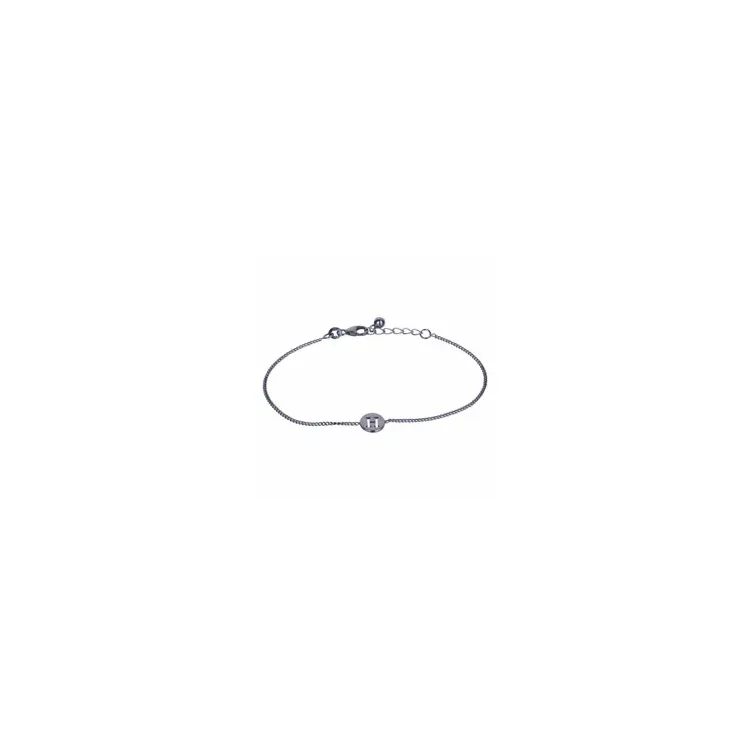 NORDAHL ANDERSEN H armband in geoxideerd sterlingzilver