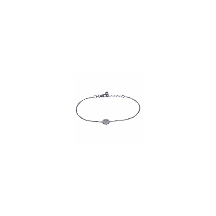 NORDAHL ANDERSEN N armband in geoxideerd sterlingzilver