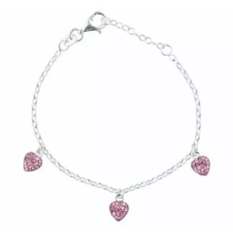 kinderen NORDAHL ANDERSEN hart armband in gerodineerd zilver roze zirkoon