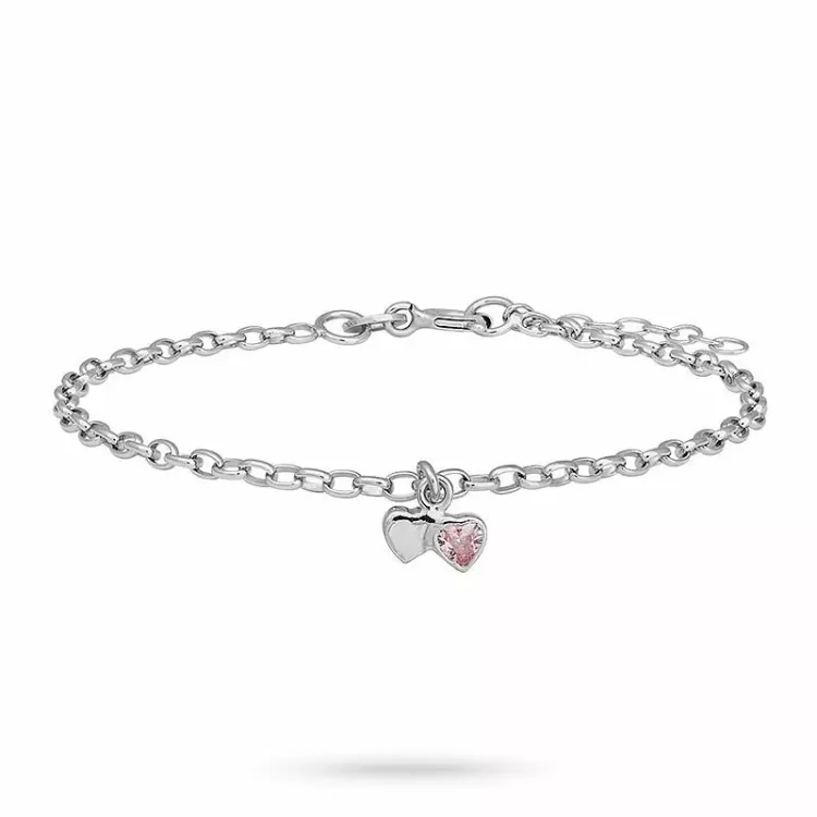 kinderen NORDAHL ANDERSEN hart armband in gerodineerd zilver roze zirkoon
