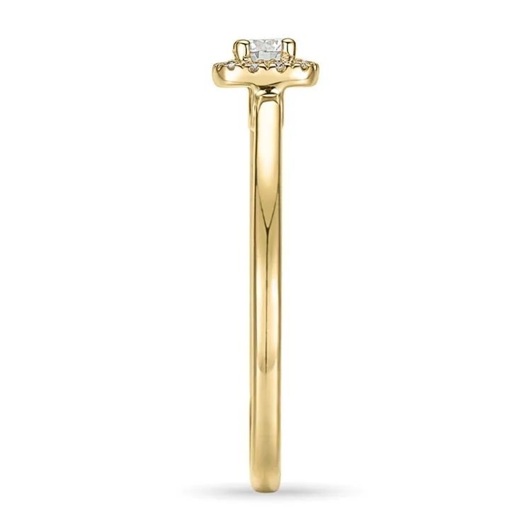 vierkant diamant ring in 14 karaat goud 0,15 ct 0,06 ct