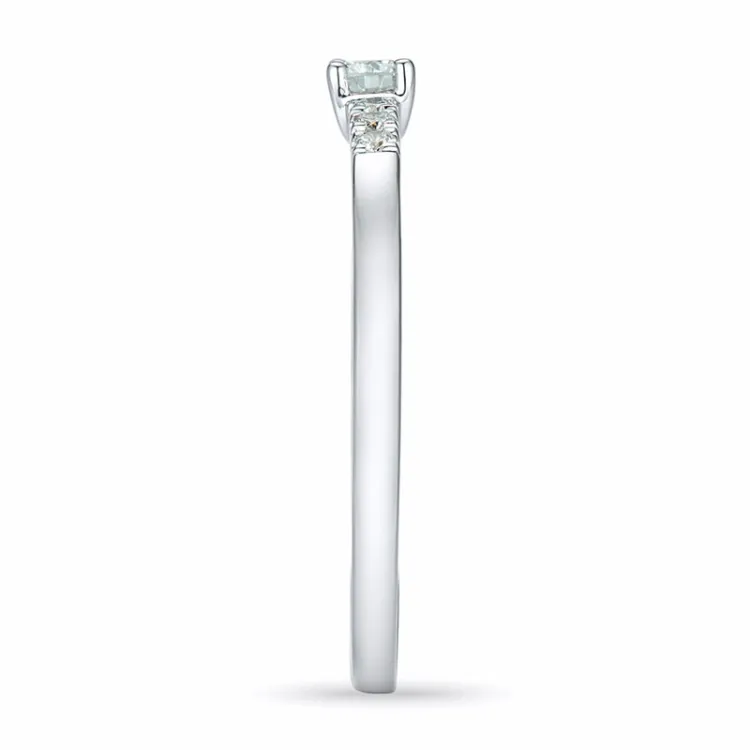 rond diamant ring in 14 karaat witgoud 0,08 ct 0,06 ct