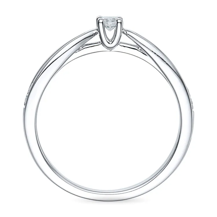 rond diamant ring in 14 karaat witgoud 0,14 ct