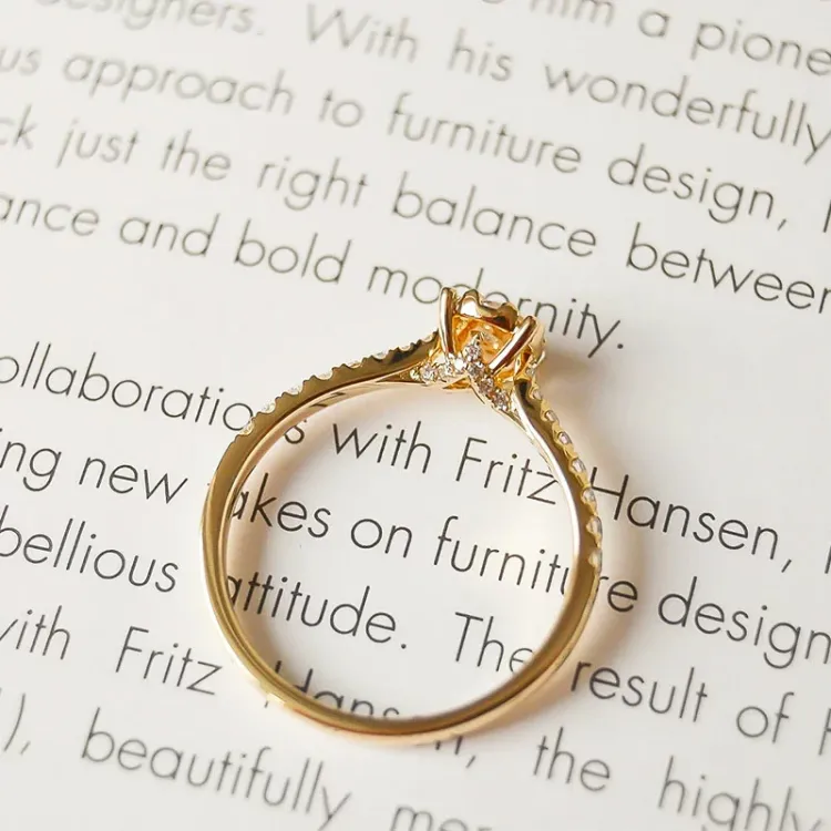 rond diamant ring in 14 karaat goud 0,10 ct 0,36 ct