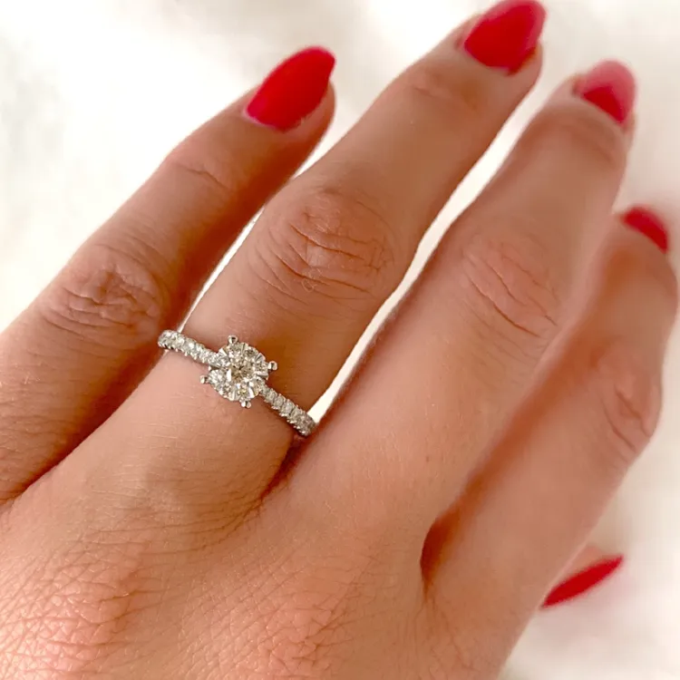 diamant ring in 14 karaat witgoud 0,10 ct 0,36 ct