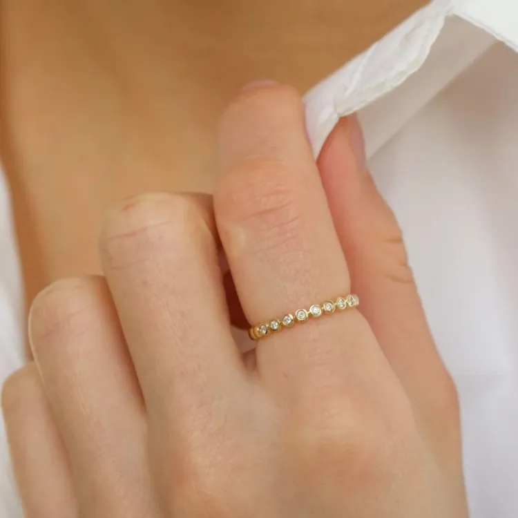 diamant ring in 14 karaat goud 0,08 ct