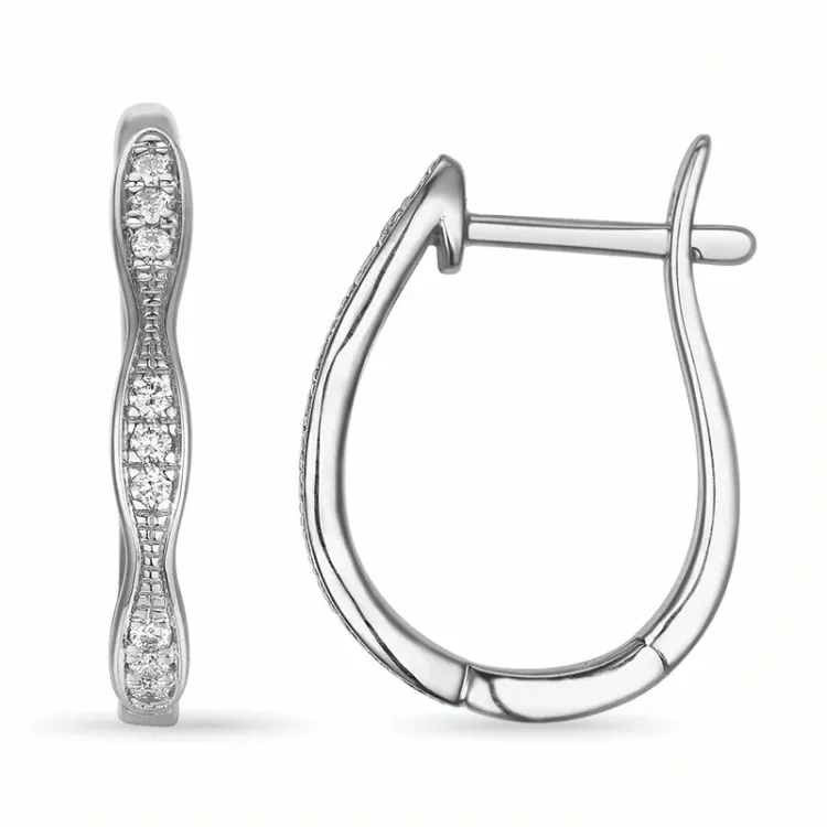 creool in 14 karaat witgoud met diamant