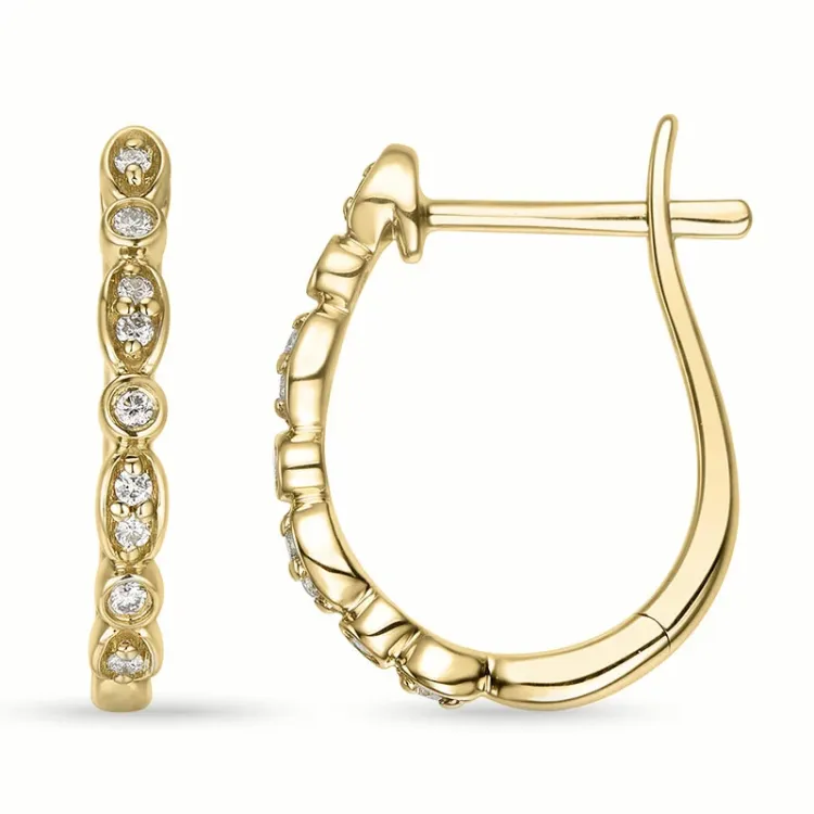 diamant creool in 14 karaat goud met diamant