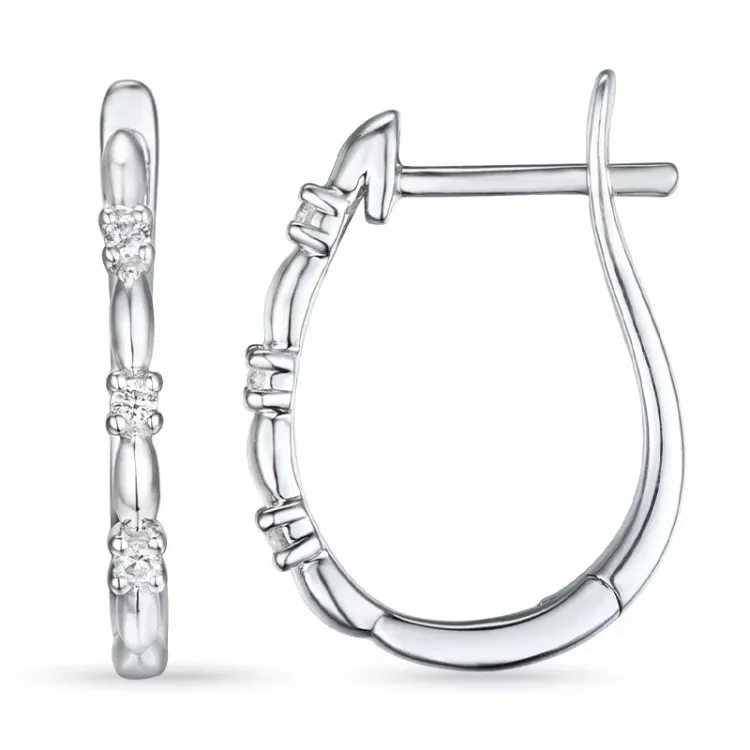 creool in 14 karaat witgoud met diamant 