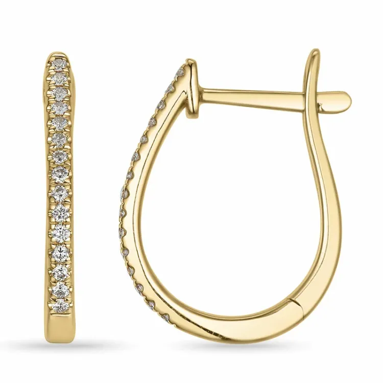 creool in 14 karaat goud met diamant