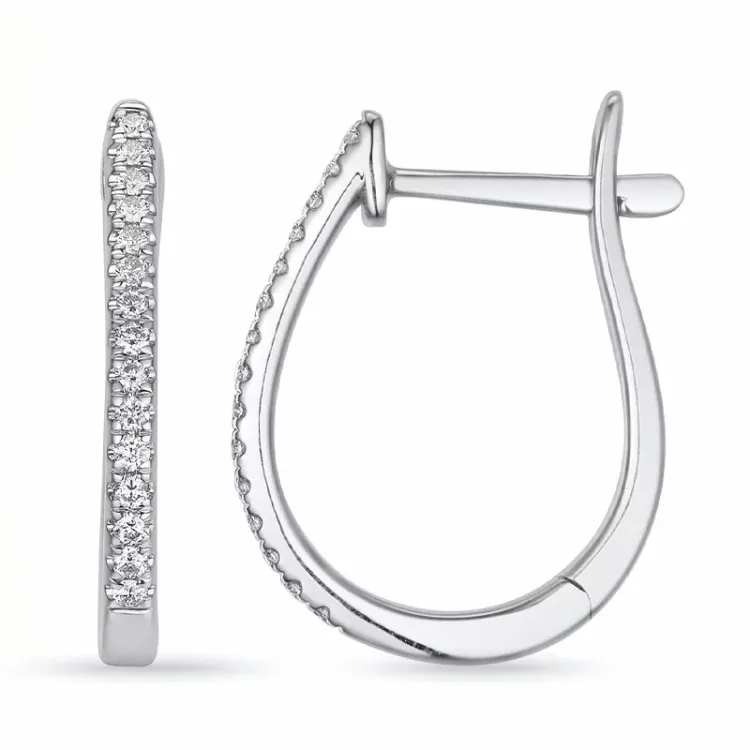creool in 14 karaat witgoud met diamant