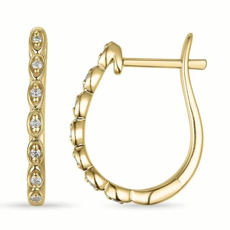 creool in 14 karaat goud met diamant