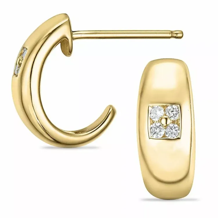 Diamant halfcreool in 14 karaat goud met diamanten