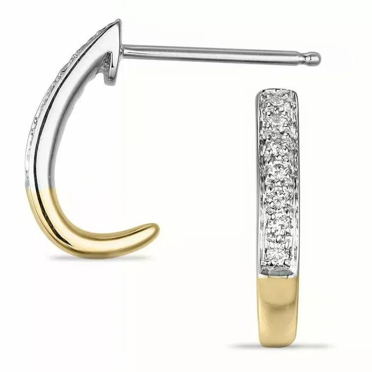 diamant halfcreool in 14 karaat goud en witgoud met diamant